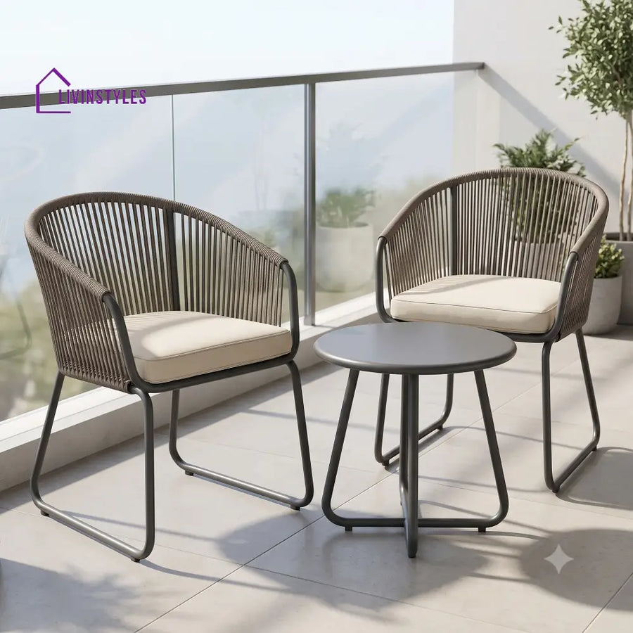 Violette Outdoor Set 2 Chairs and 1 Table | Balcony Furniture Set