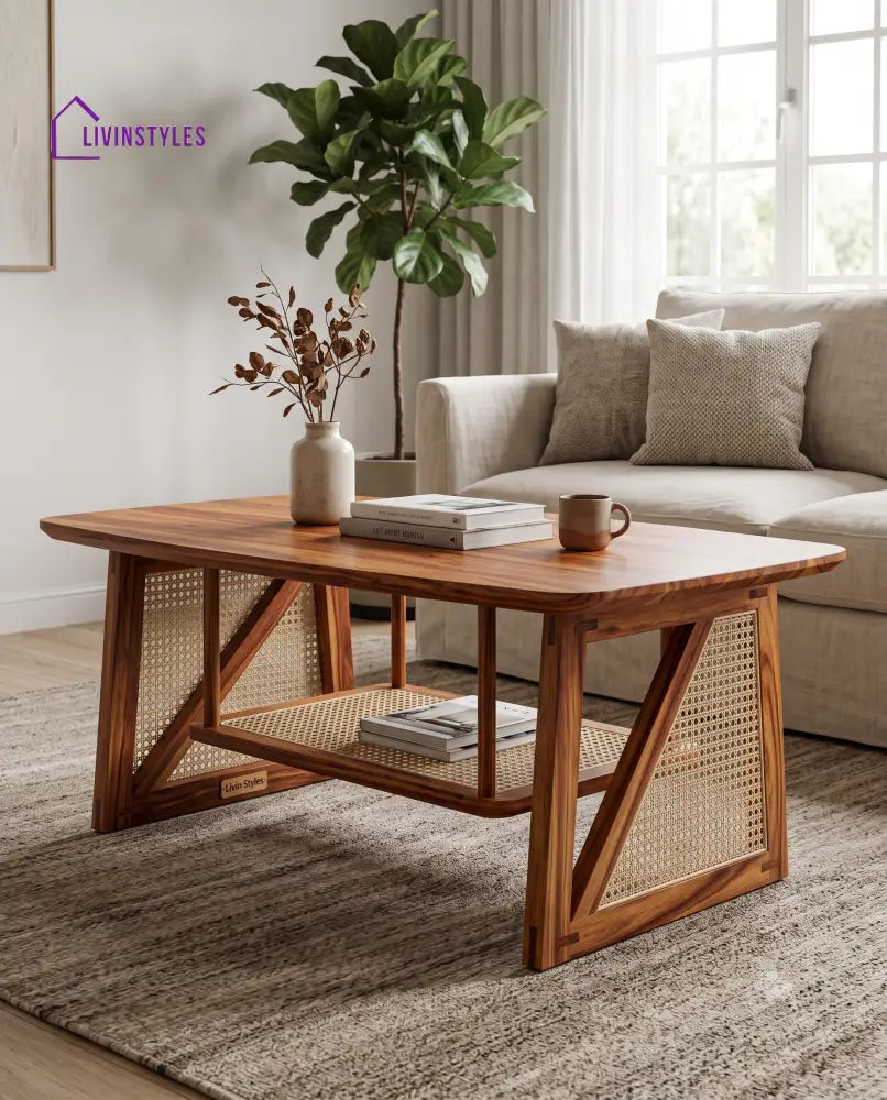 Violette Wooden Coffee Table for Living Room | Tea Table | Teapoy | Center table