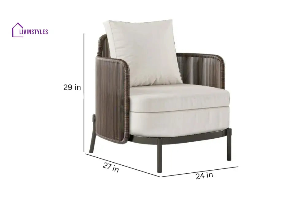 Viov Outdoor Garden Balcony Sofa Set 3 Seater,2 Single seater and 1 Center Table Set (Brown) - Sofa Sets