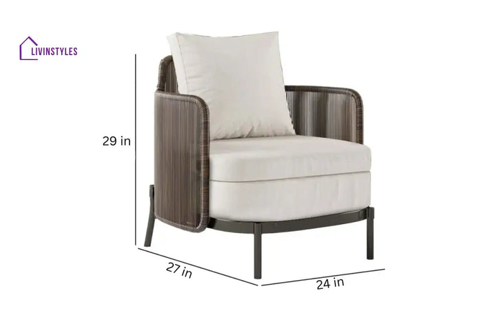 Viov Outdoor Garden Balcony Sofa Set 3 Seater,2 Single seater and 1 Center Table Set (Brown) - Sofa Sets