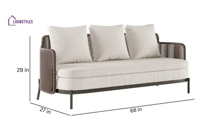 Viov Outdoor Garden Balcony Sofa Set 3 Seater,2 Single seater and 1 Center Table Set (Brown) - Sofa Sets