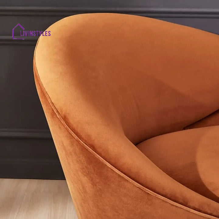 Virana Orange Upholstered Sofa 3 Seater For Living Room
