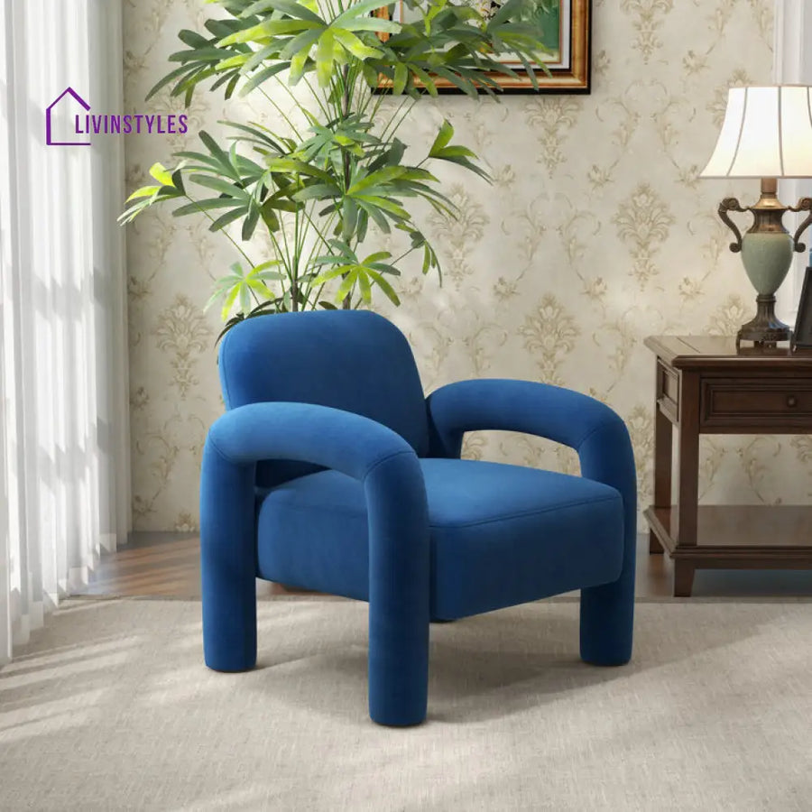 Vishakha Solid Wood and Fabric Arm Chair | Living Room Chair | Lounge Chair