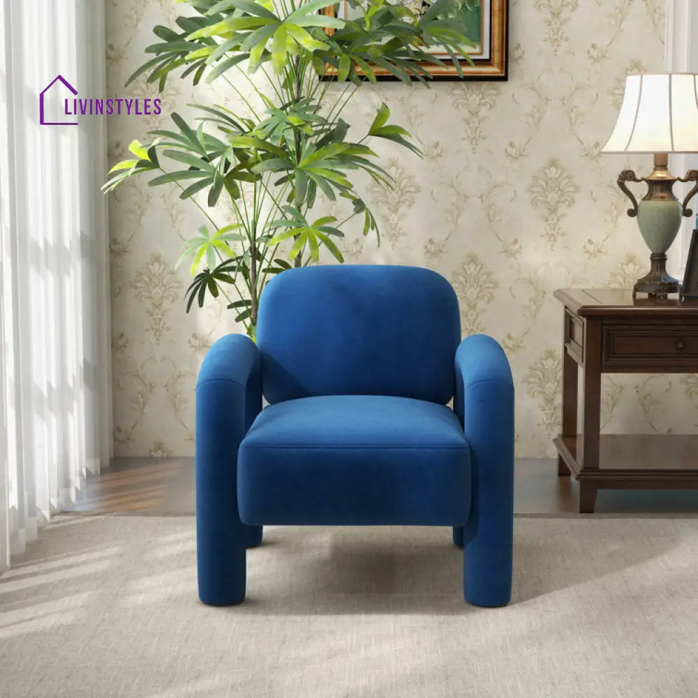 Vishakha Solid Wood and Fabric Arm Chair | Living Room Chair | Lounge Chair