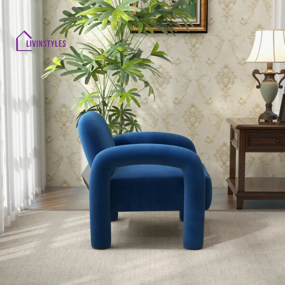 Vishakha Solid Wood and Fabric Arm Chair | Living Room Chair | Lounge Chair