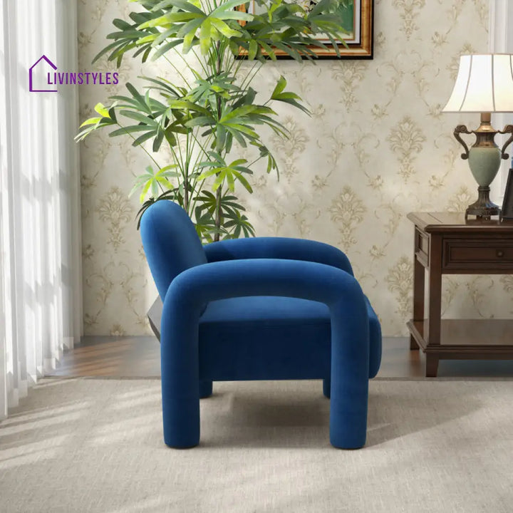 Vishakha Solid Wood and Fabric Arm Chair | Living Room Chair | Lounge Chair