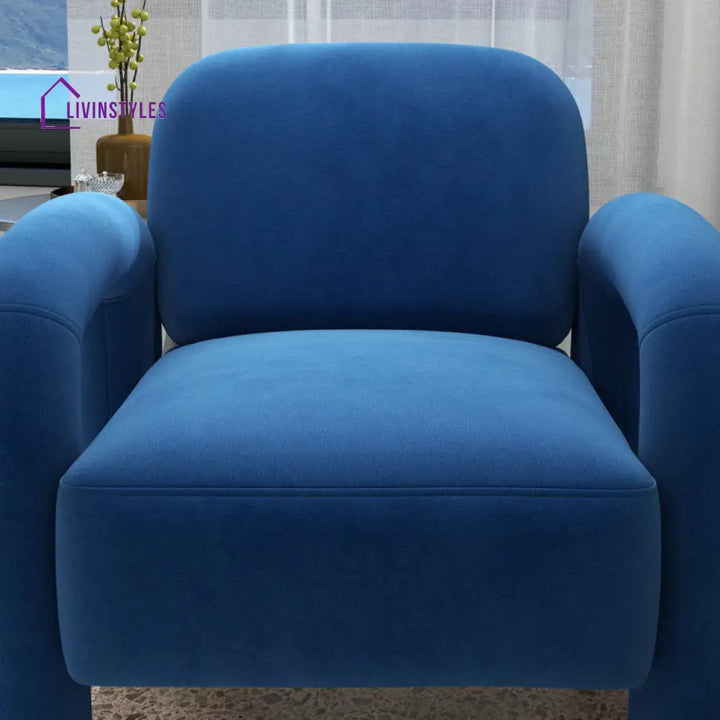 Vishakha Solid Wood and Fabric Arm Chair | Living Room Chair | Lounge Chair