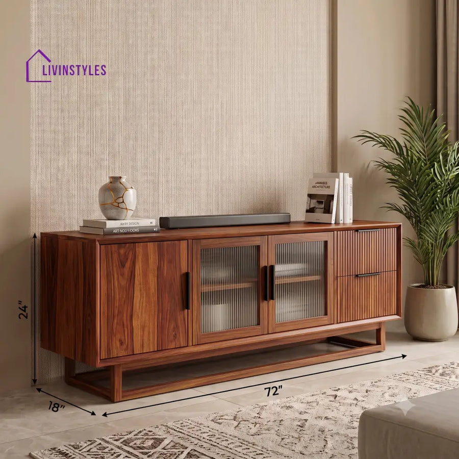 Vishnu Solid Sheesham Wood Tv Unit for Living Room | Tv Cabinet | Tv Console