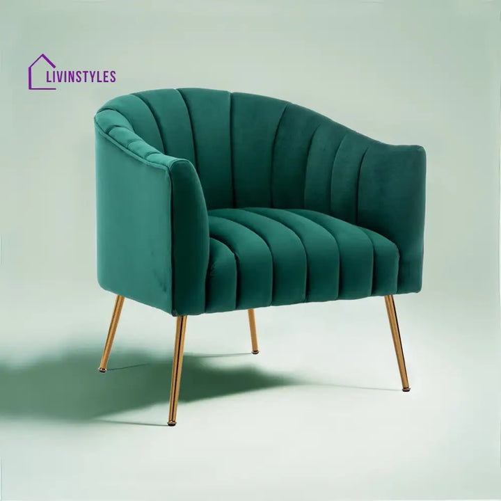 Vissarion Gilded Lounge Armchair Elegance Velvet Green Furniture