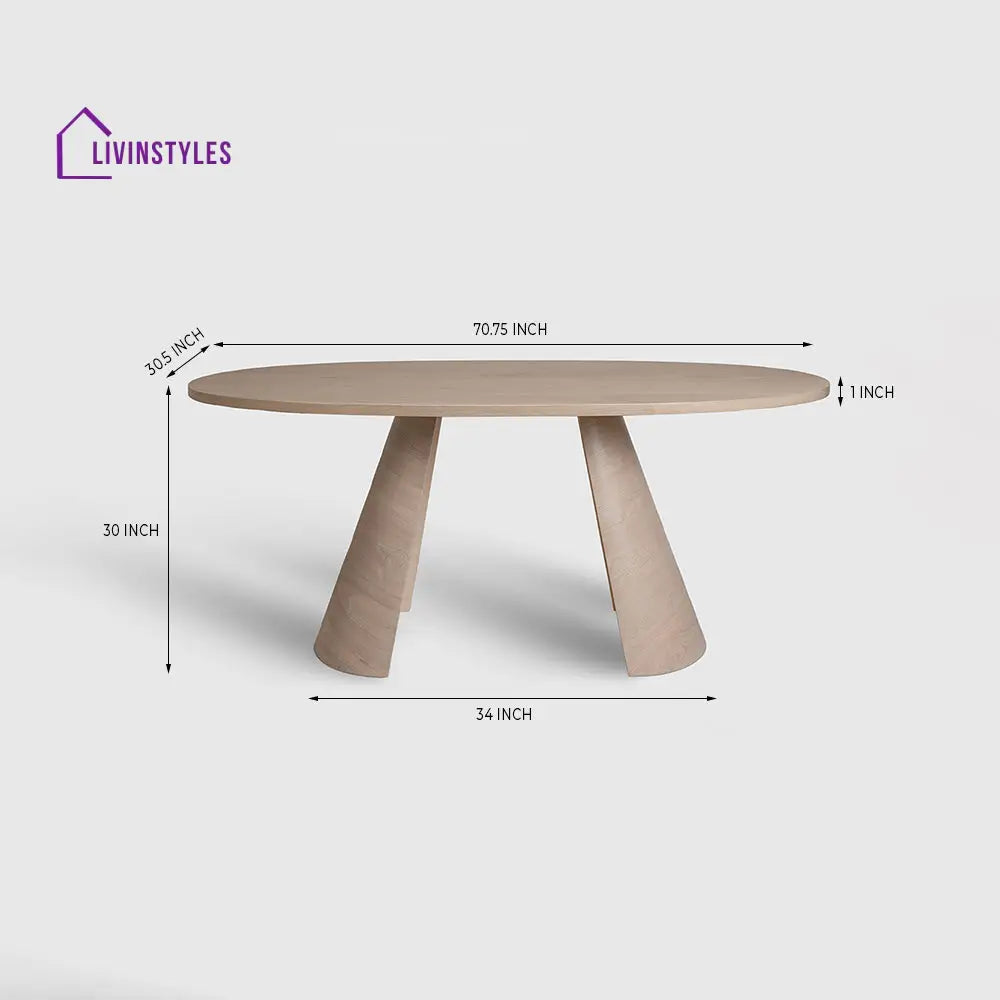 Vitalii Wooden 6 Seater Dining Table Dining Table