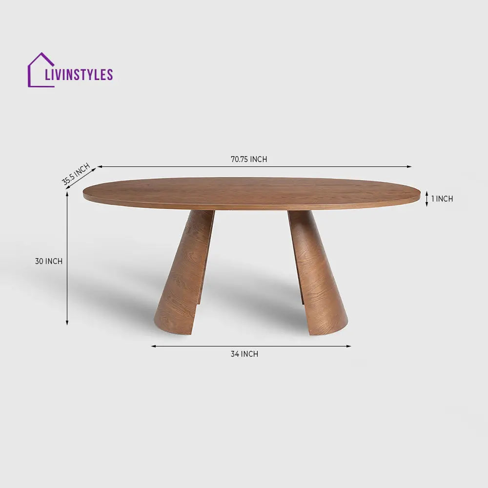 Vitalii Wooden 6 Seater Dining Table Dining Table