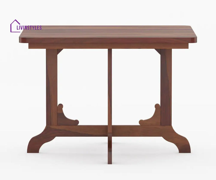 Vitaly Solid Wood Sheesham 4 Seater Dining Table Set | Space Saving Dining Table Set | Compact Dining Table Set