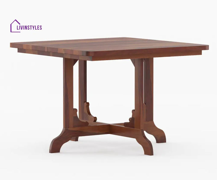 Vitaly Solid Wood Sheesham 4 Seater Dining Table Set | Space Saving Dining Table Set | Compact Dining Table Set