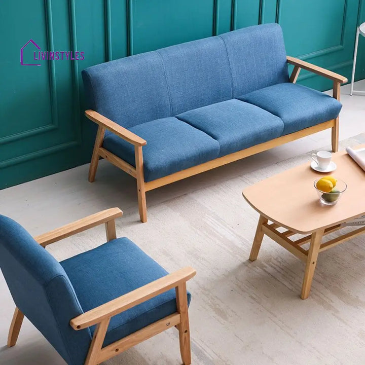 Vitaly Solid Wood Sofa Set | 3 + 2 + 1 Sofa Set for Living Room