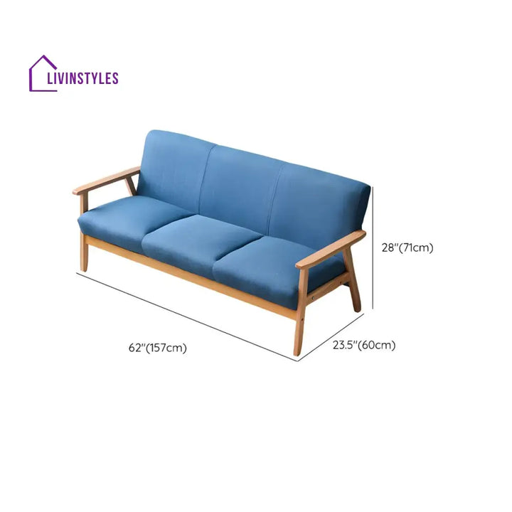 Vitaly Solid Wood Sofa Set | 3 + 2 + 1 Sofa Set for Living Room