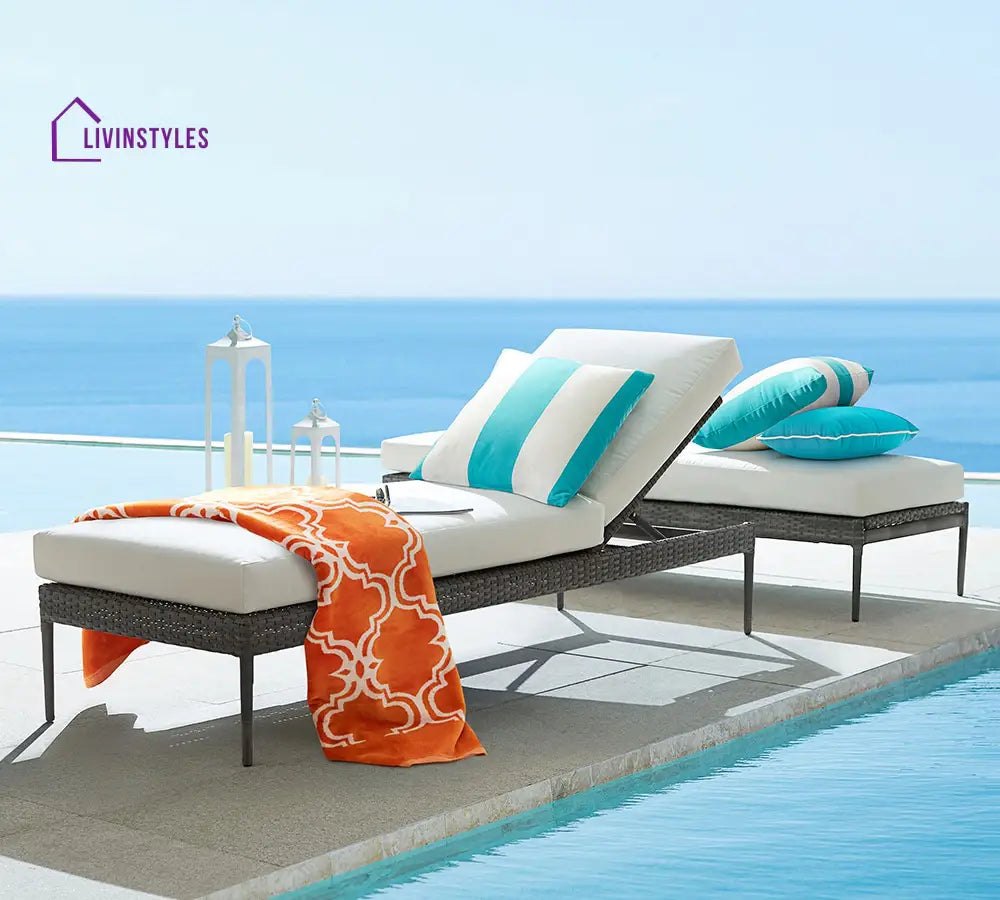 Vito Outdoor Swimming Poolside Lounger (Grey) - Loungers