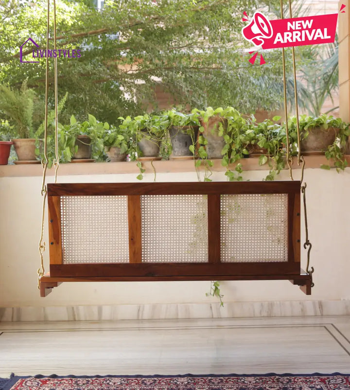 Vivaan Solid Sheesham Wood Swing/Jhula for Living Room | Balcony | Lounge Area