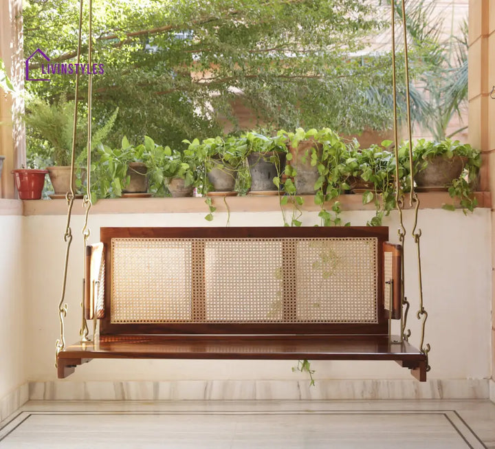 Vivaan Solid Sheesham Wood Swing/Jhula for Living Room | Balcony | Lounge Area