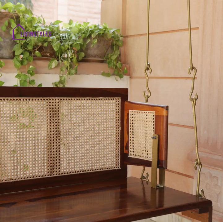 Vivaan Solid Sheesham Wood Swing/Jhula for Living Room | Balcony | Lounge Area
