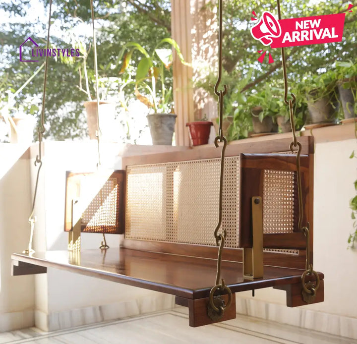 Vivaan Solid Sheesham Wood Swing/Jhula for Living Room | Balcony | Lounge Area