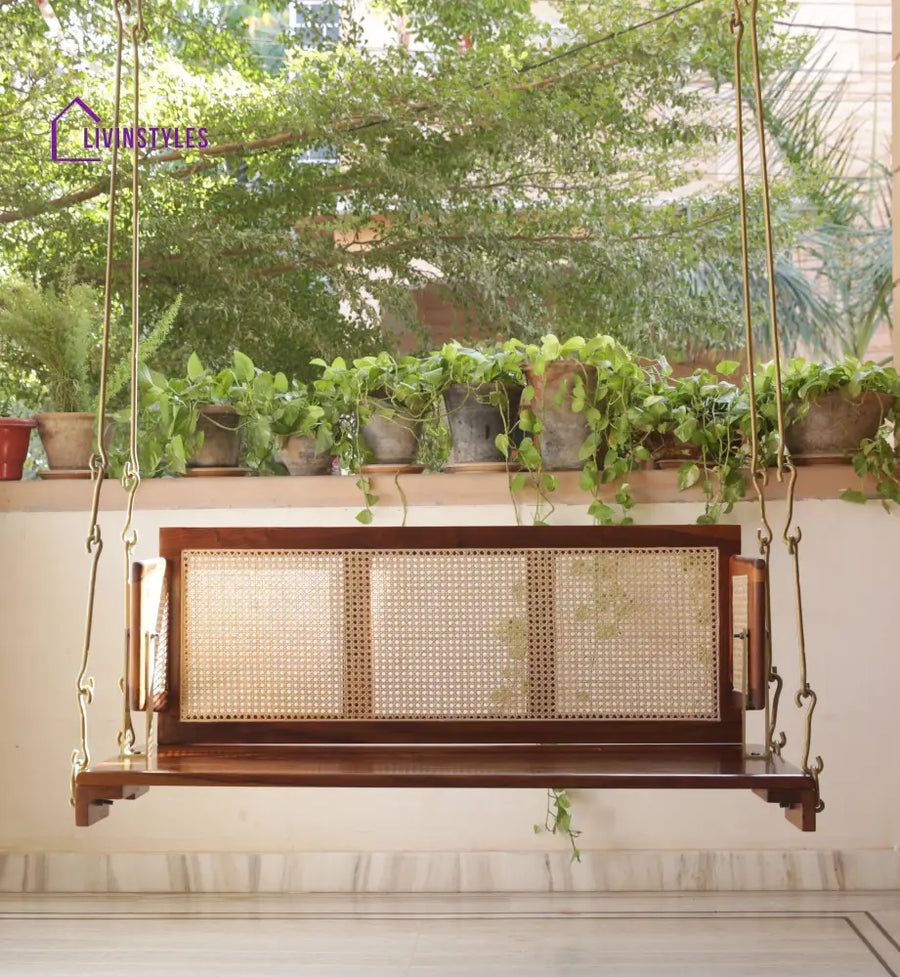 Vivaan Solid Sheesham Wood Swing/Jhula for Living Room | Balcony | Lounge Area