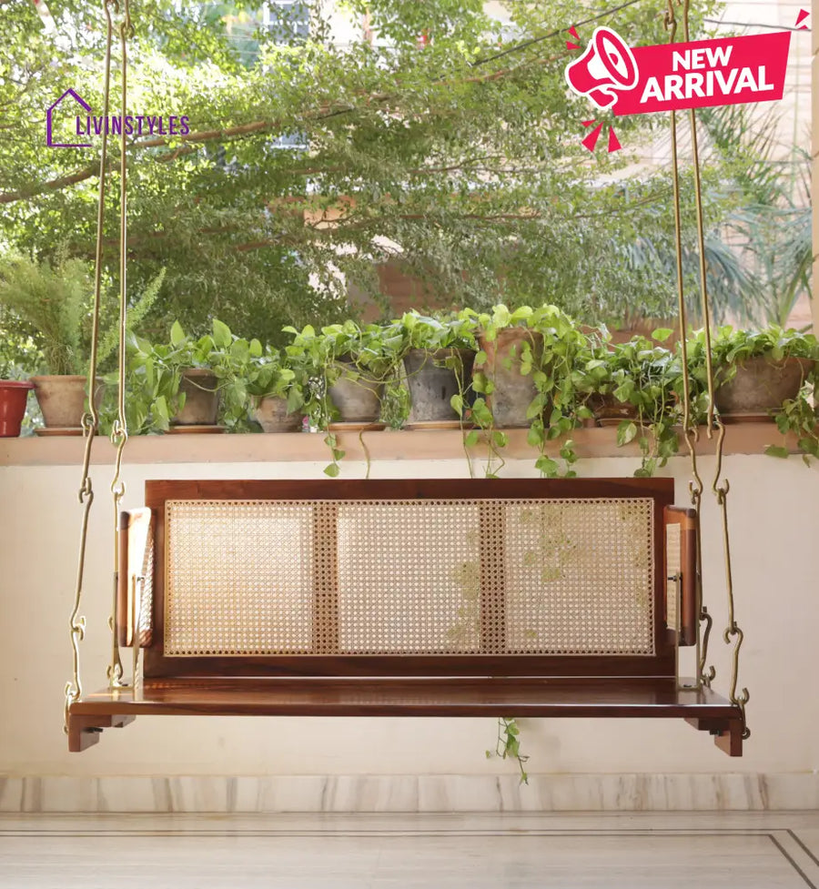 Vivaan Solid Sheesham Wood Swing/Jhula for Living Room | Balcony | Lounge Area