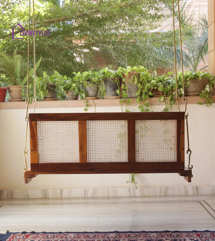 Vivaan Solid Sheesham Wood Swing/Jhula for Living Room | Balcony | Lounge Area