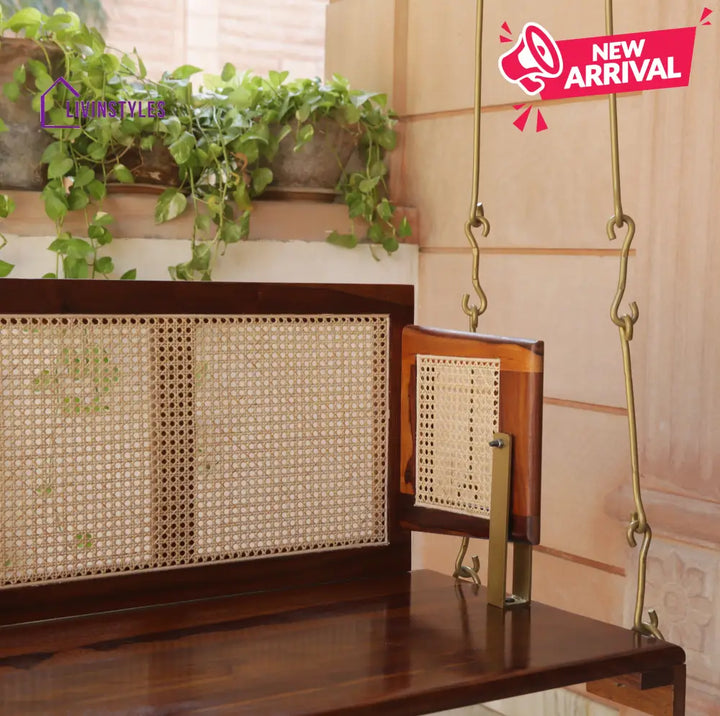 Vivaan Solid Sheesham Wood Swing/Jhula for Living Room | Balcony | Lounge Area