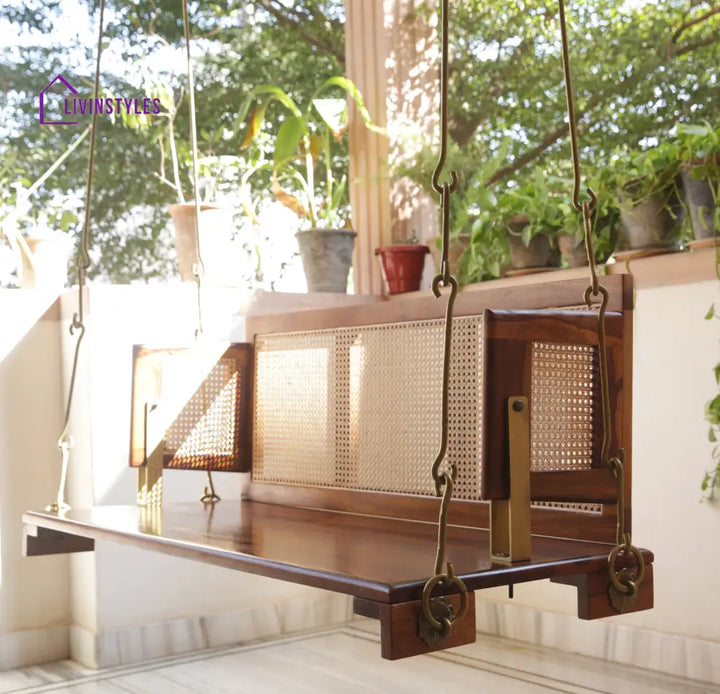 Vivaan Solid Sheesham Wood Swing/Jhula for Living Room | Balcony | Lounge Area