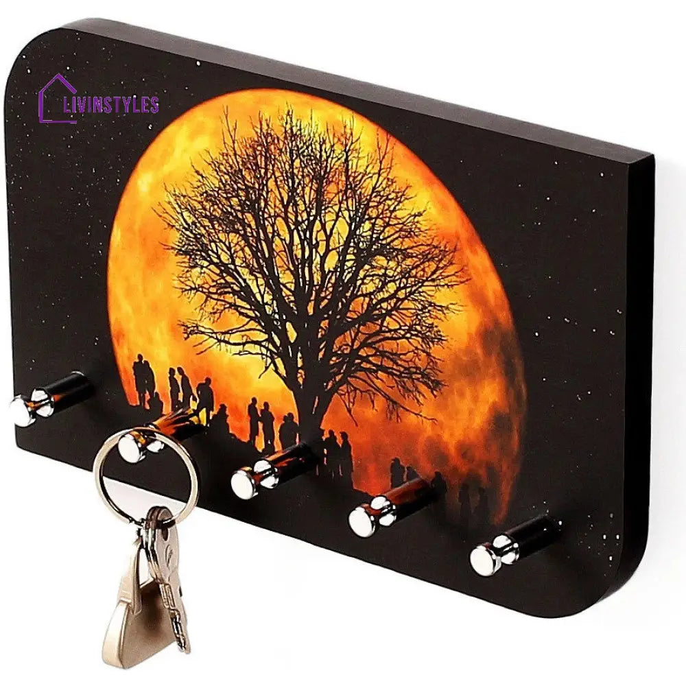 Vivid Art Work Key Holder Keychain Holder Glowing Sun Key Holder