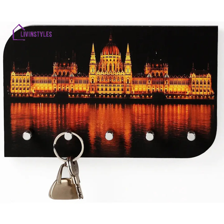Vivid Art Work Key Holder Keychain Holder Parliament Night Key Holder