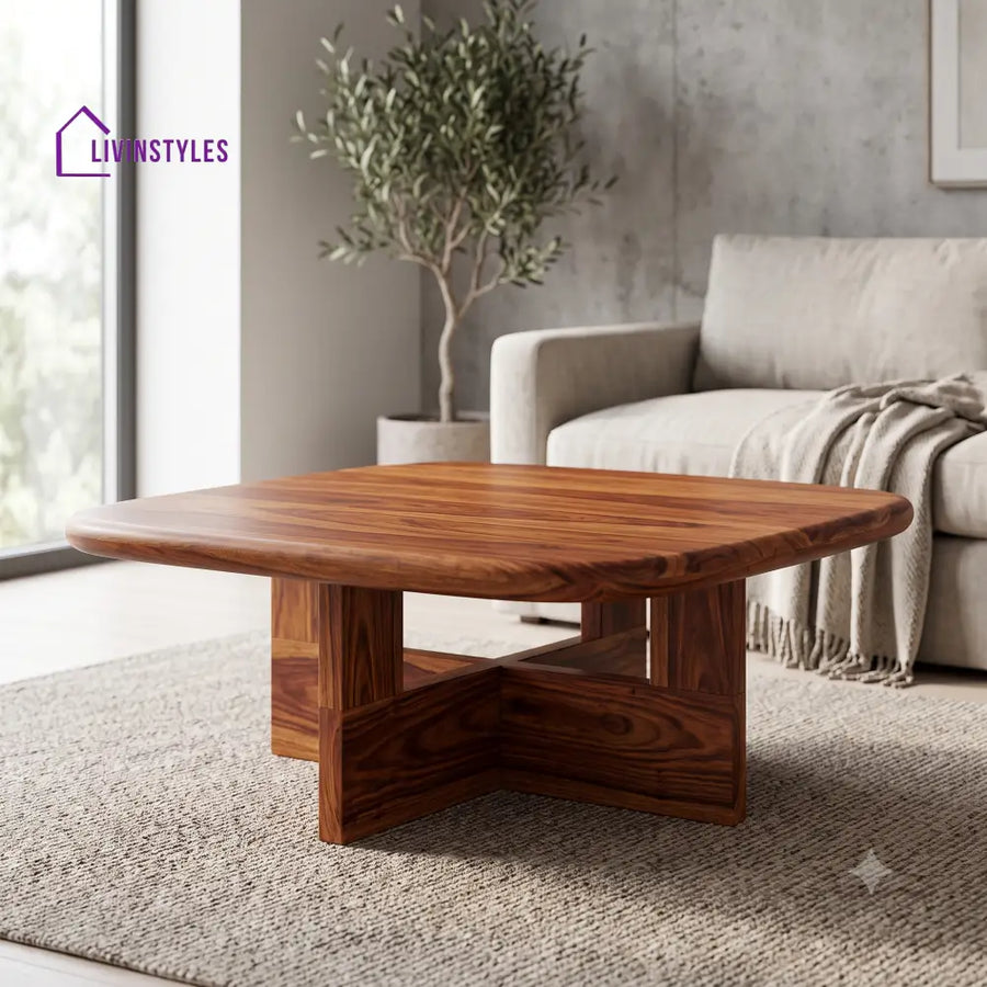 Vivienne Wooden Coffee Table for Living Room | Tea Table | Teapoy | Center table