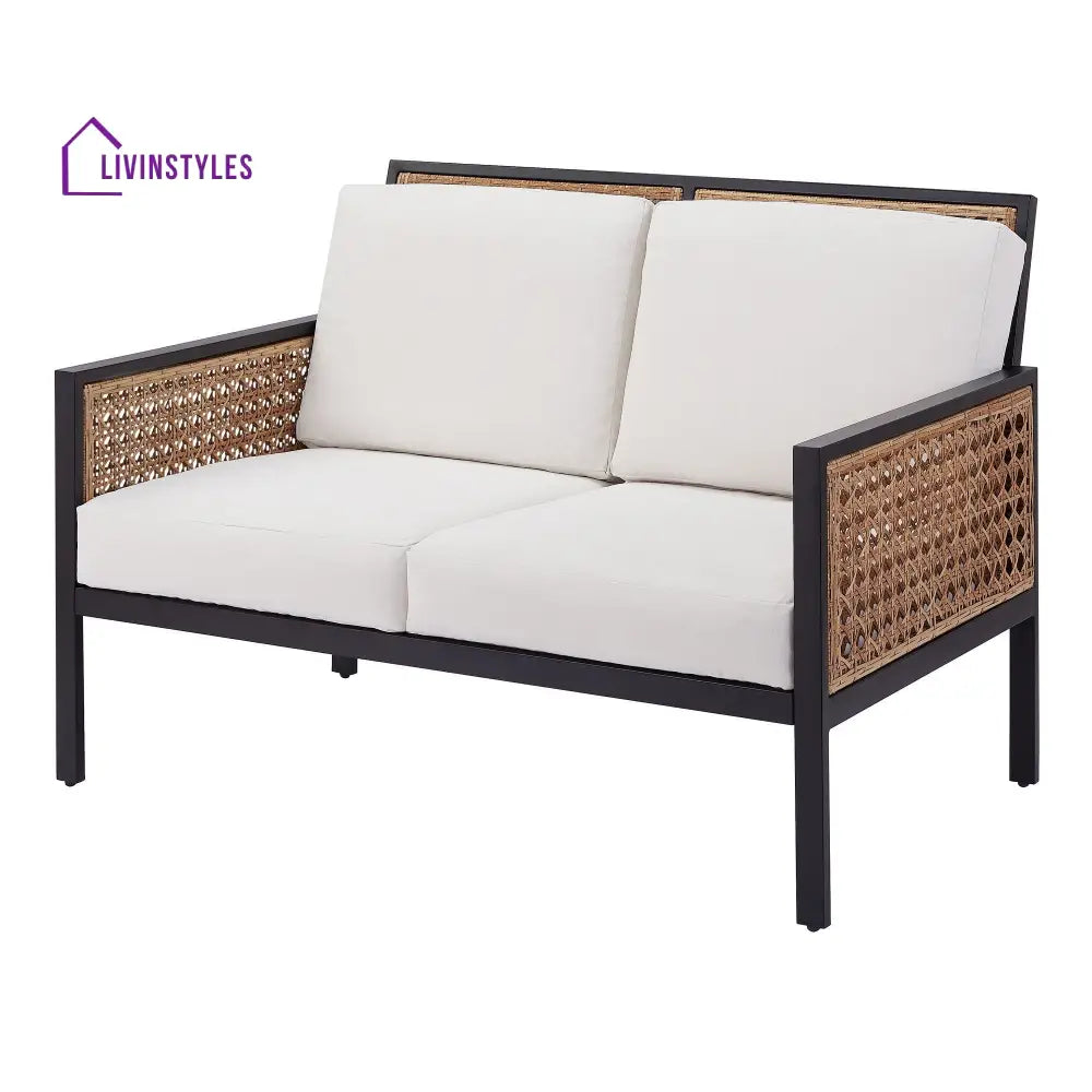 Vizoly Outdoor Garden Balcony Sofa Set 2 Seater 2 Single seater and 1 Center Table Set (Brown) - Sofa Sets