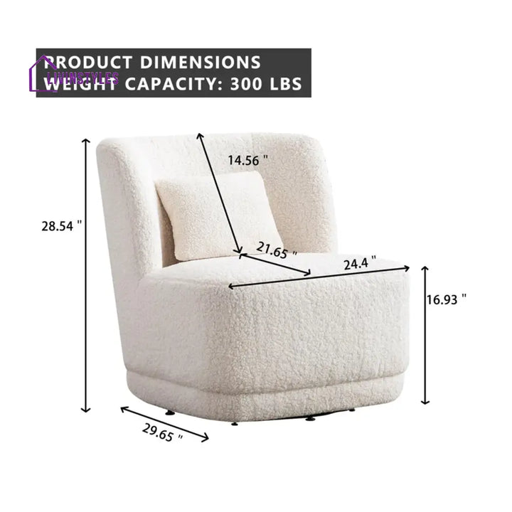 Vladilen Boucle Accent Chair Cream Furniture