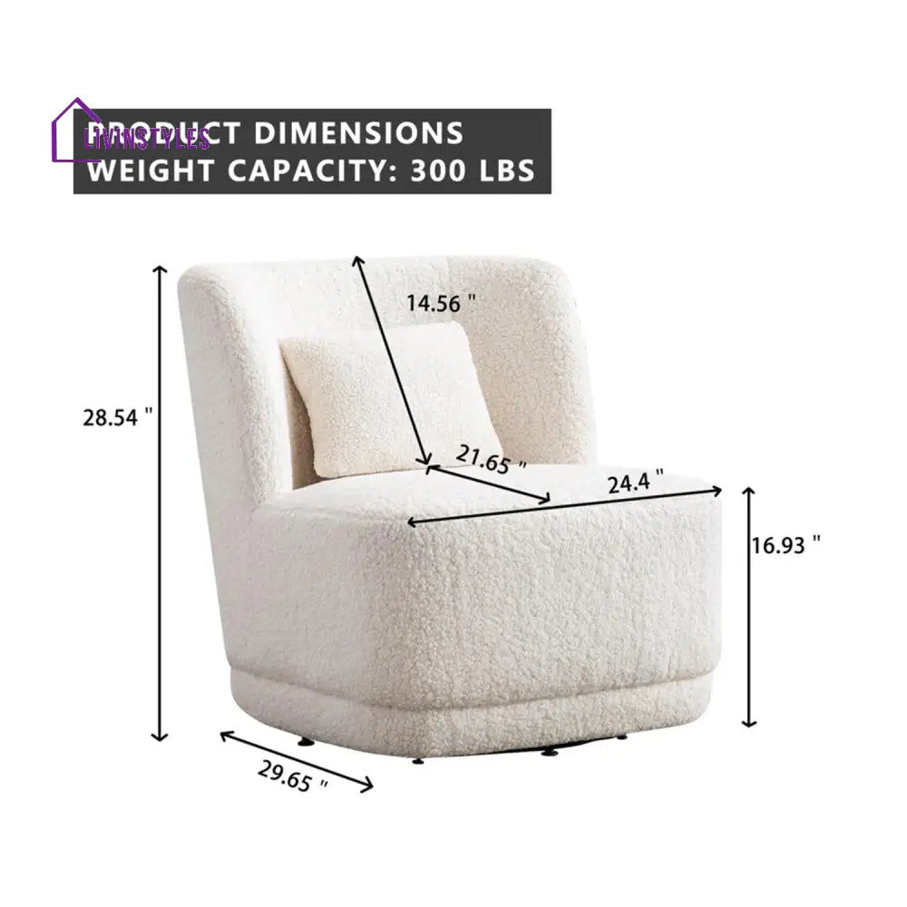 Vladilen Boucle Accent Chair Cream Furniture