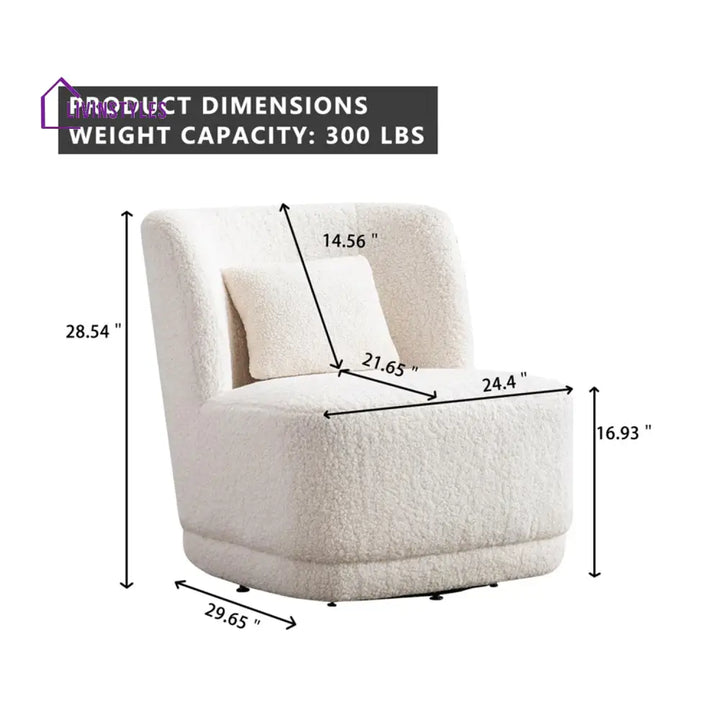 Vladilen Boucle Accent Chair Cream Furniture