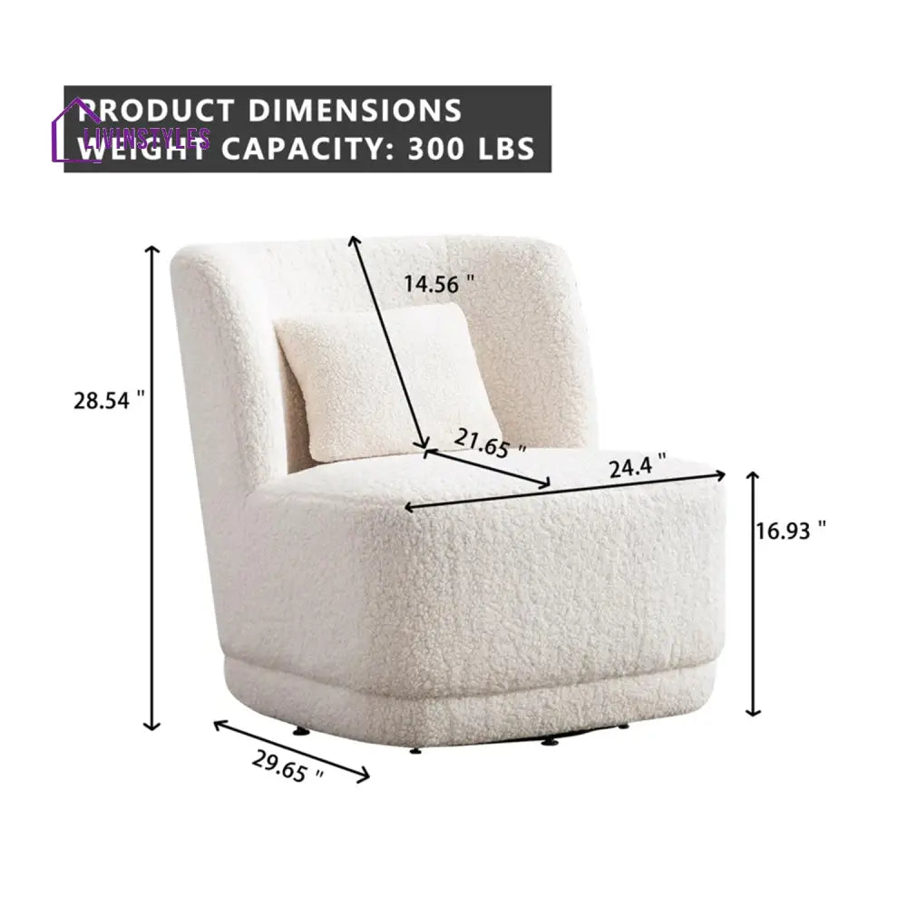 Vladilen Boucle Accent Chair Cream Furniture