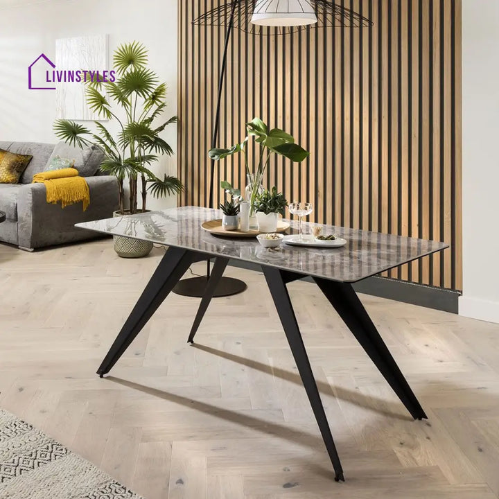 Vladilena Ceramic Marble Corner Bench Dining Set Grey LT Dining Room / Dining Sets