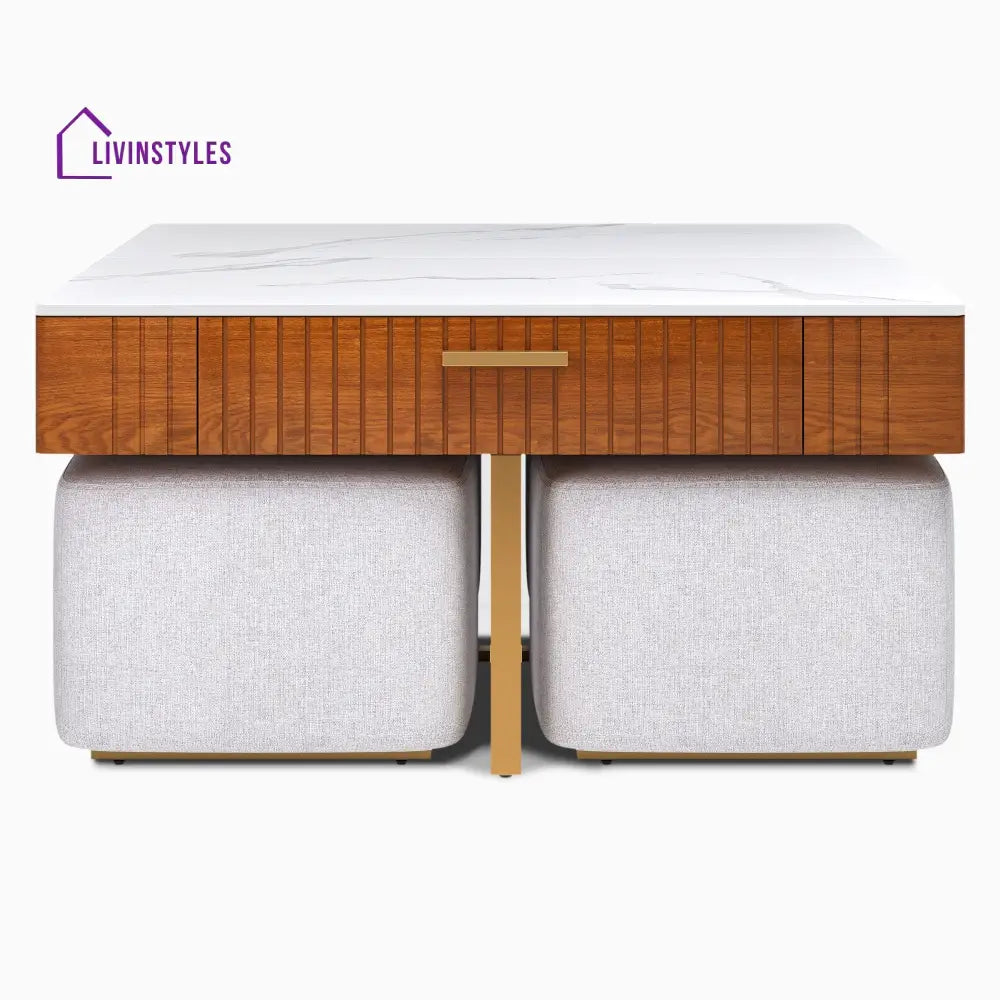 Vladimir Nesting Centre Tables with Seating | Wooden Coffee Table for Living Room Centre Tables