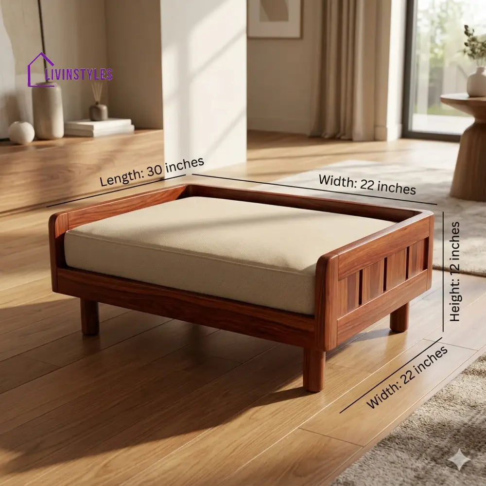 Vladimir Solid Sheesham Wood Pet Daybed | Cat Bed | Dog Bed
