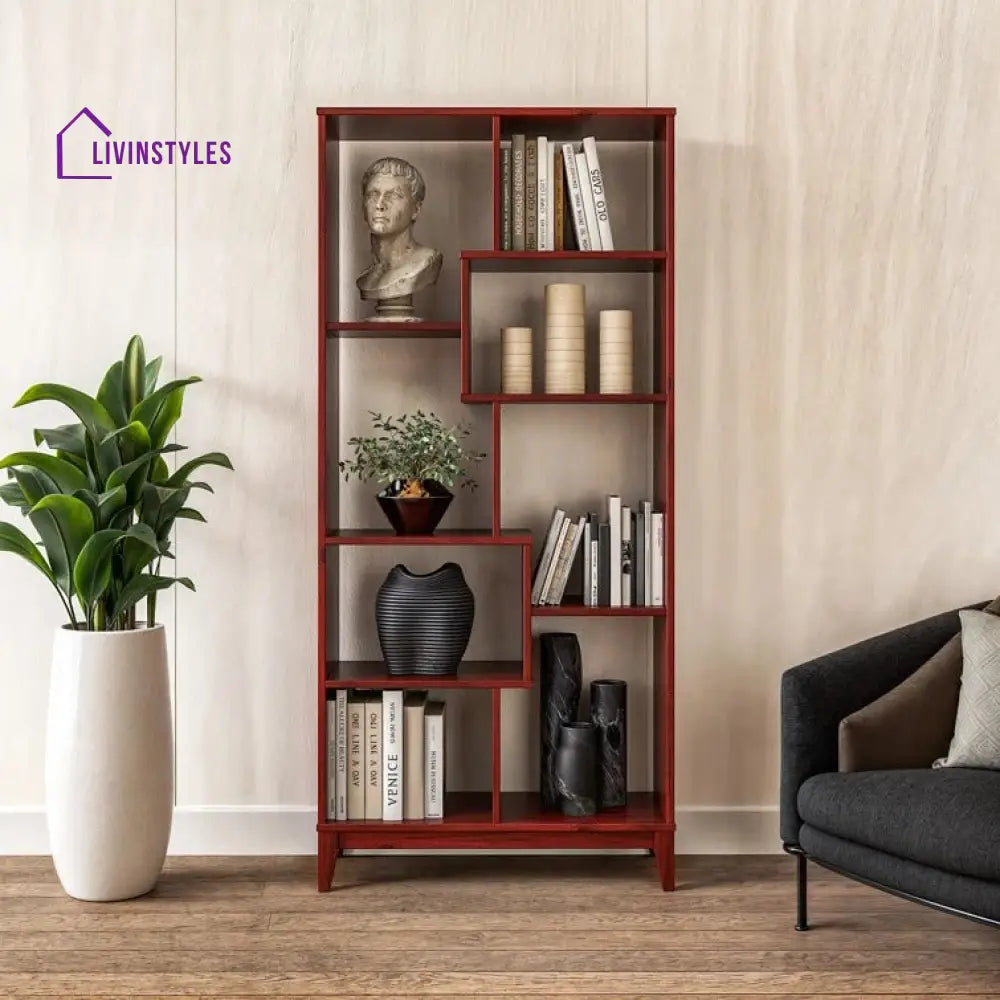Vladislava Solid Wood Bookshelves | Bookshelf for Living Room | Bedroom | Drawing Room | Study Room