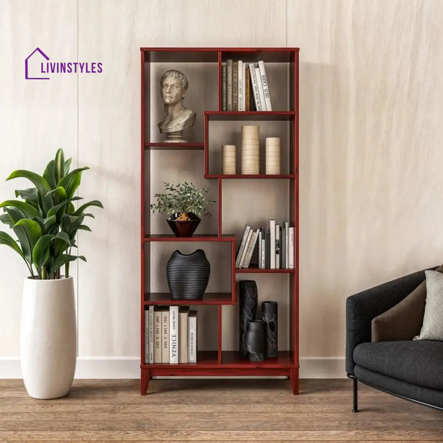 Vladislava Solid Wood Bookshelves | Bookshelf for Living Room | Bedroom | Drawing Room | Study Room