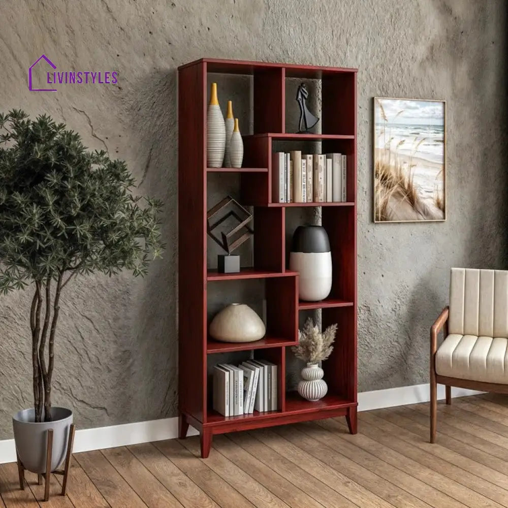 Vladislava Solid Wood Bookshelves | Bookshelf for Living Room | Bedroom | Drawing Room | Study Room