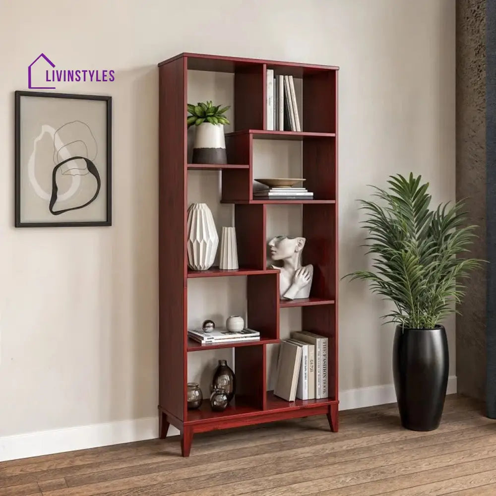 Vladislava Solid Wood Bookshelves | Bookshelf for Living Room | Bedroom | Drawing Room | Study Room