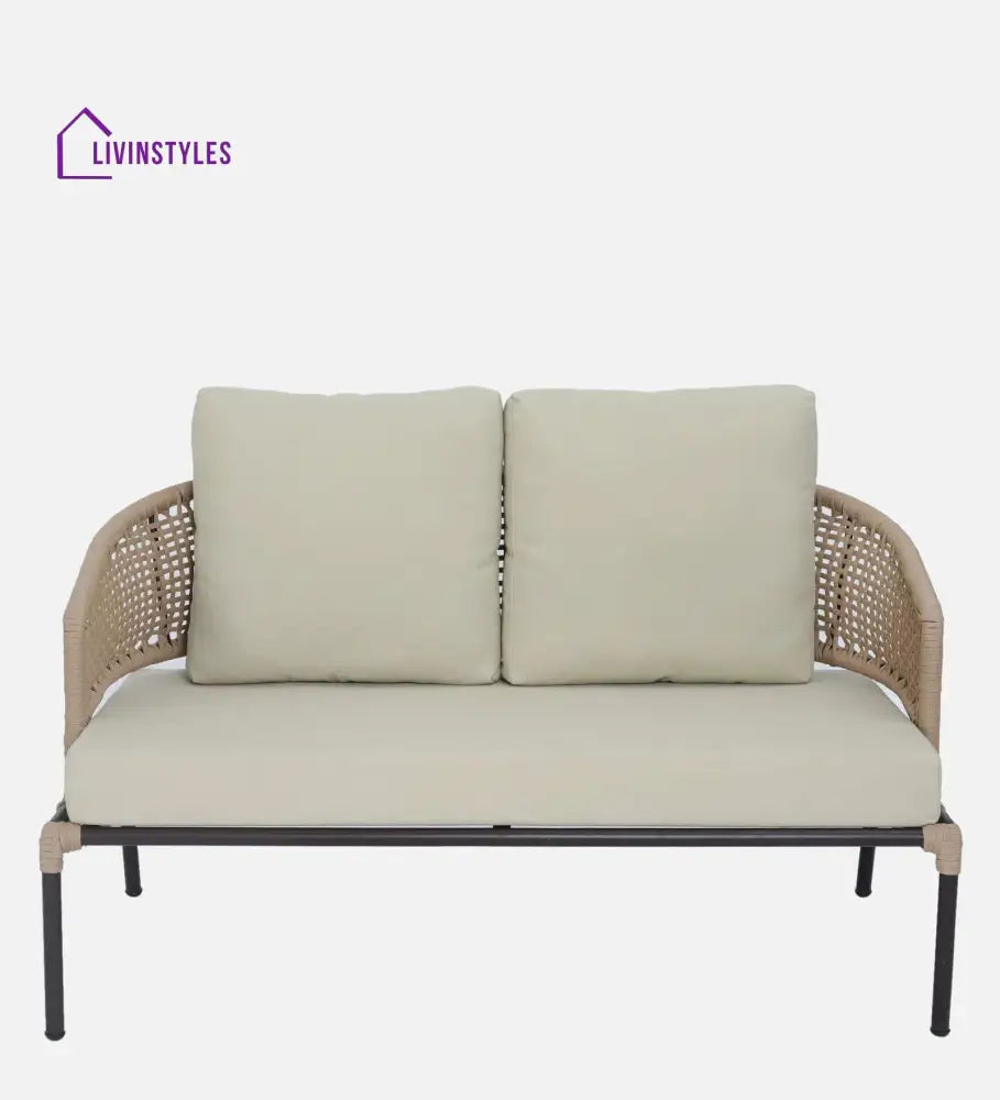 Volker Outdoor Sofa Set 2 Seater 2 Single seater and 1 Center Table (Natural) Braided & Rope - Sofa Sets