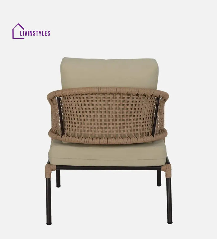 Volker Outdoor Sofa Set 2 Seater 2 Single seater and 1 Center Table (Natural) Braided & Rope - Sofa Sets