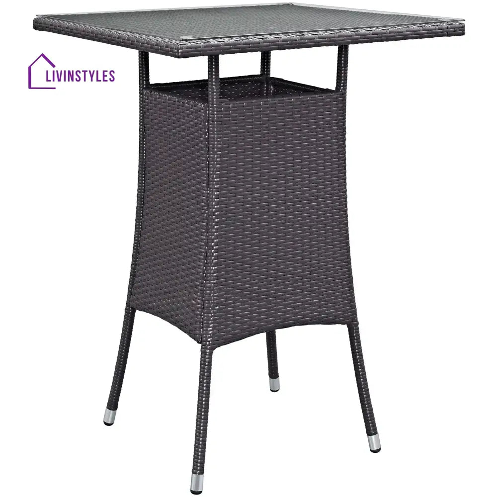 Volta Outdoor Patio Bar Sets 4 Chairs and 1 Table (Dark Brown) - Bar Sets