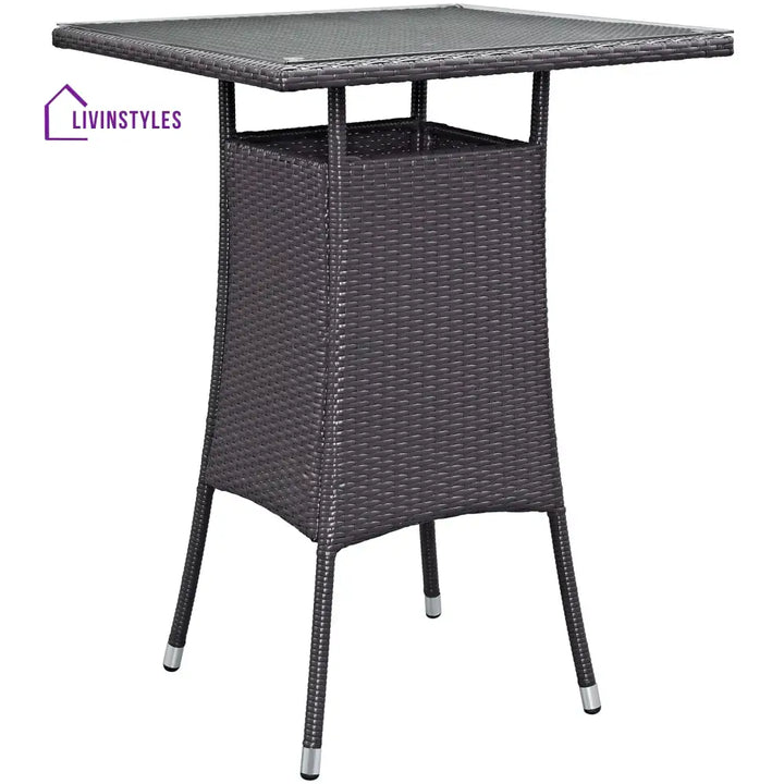 Volta Outdoor Patio Bar Sets 4 Chairs and 1 Table (Dark Brown) - Bar Sets