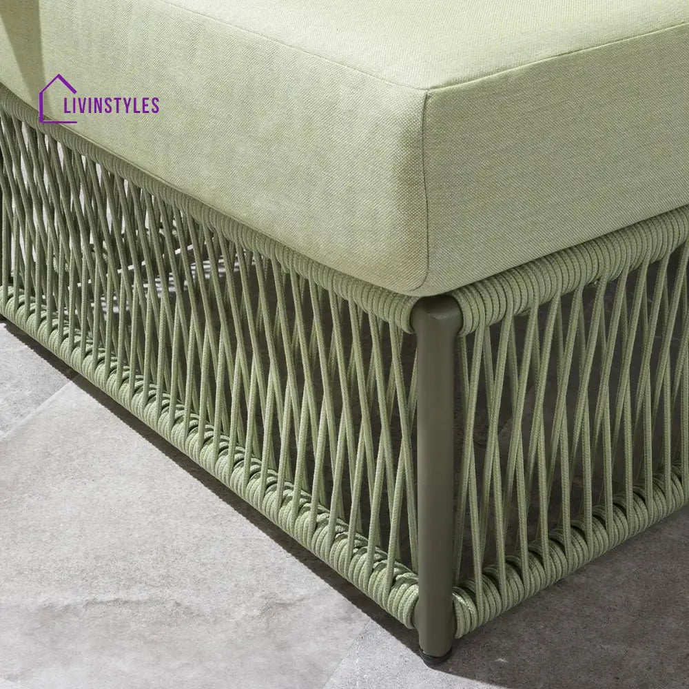 Vonnegut Outdoor Sofa Set 6 Seater and 1 Center Table Set (Green) Braided & Rope - Sofa Sets