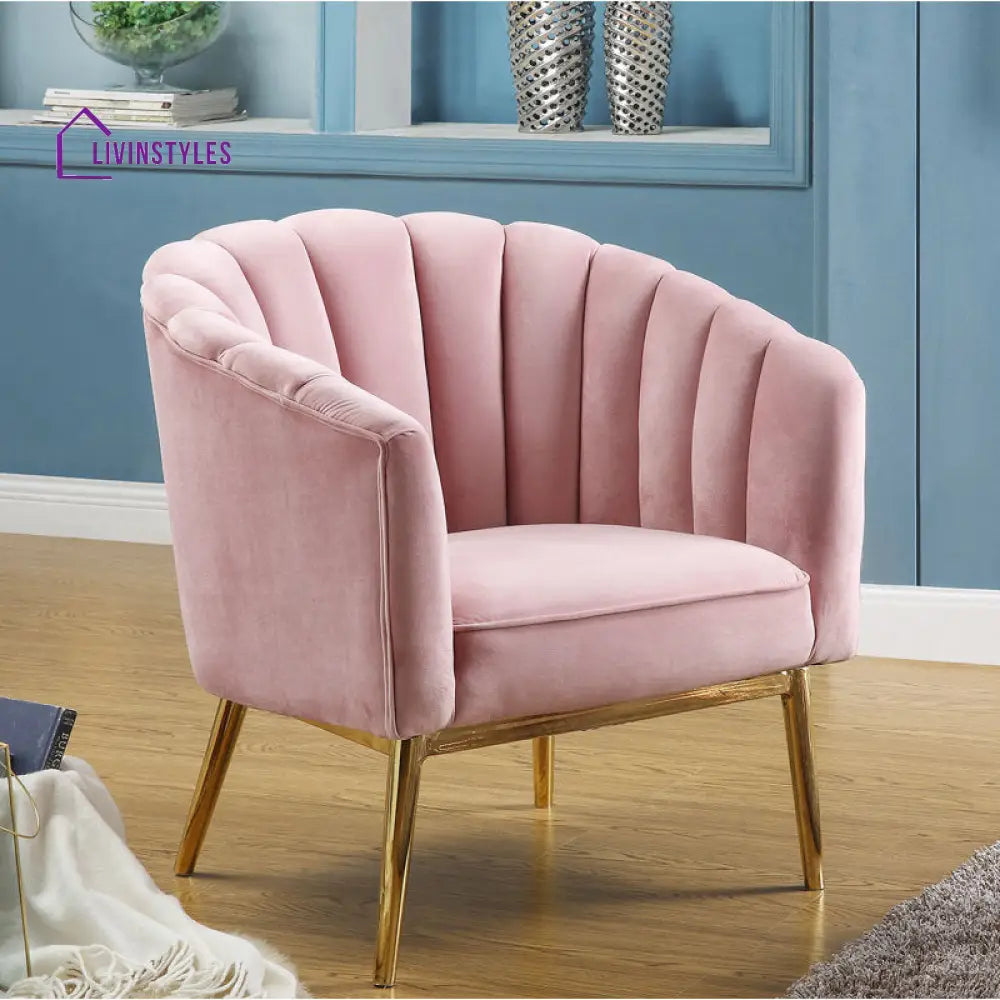Vritika Metal and Fabric Chair | Living Room Chair | Lounge Chair